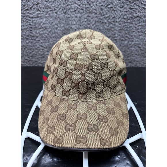 Gucci Other - Gucci GG Canvas Adjustable Strap Baseball Hat With Web‎ Beige One Size